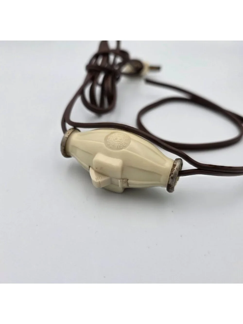 Vintage Plug-In Electrical Cord With Inline On/Off Switch Brown & Ivory UL Liste